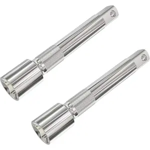 2 Pcs 1/2" Ratchet Wrench Extension Bars, 5 Inch Long Drive Extensions, CR-V Wrench Breaker Rod for Car Mechanical Equipment Repair Use