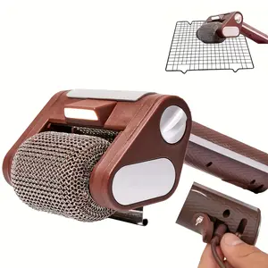 Cordless Rechargeable Grill Brush 350 RPM 304 Stainless Steel Power Rollers with LED Lighting Bristle-free Burnt Food Remover for BBQ Grills No Preheat