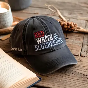Embroidered Red White & Blueberries 1993-2025 Memorial Freedom Hat,  Justice Dad Cap, Remembrance Embroidery Hat, Blueberry Budget Cap