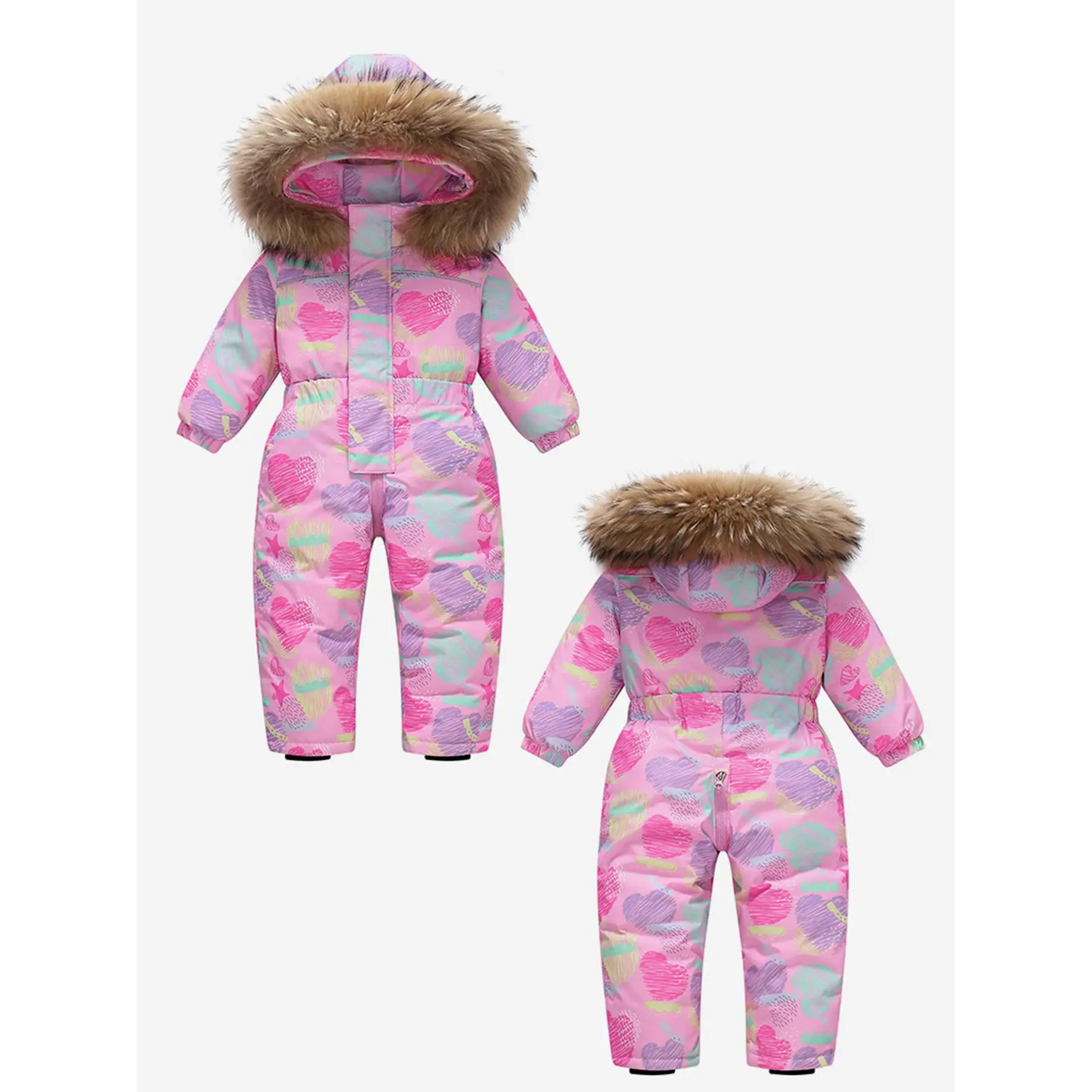Outdoor Sports Ski Suit - Winter Snow Suit for Outdoor - New Style Girls And Boys - Winter Thick Warm Hooded Jumpsuit
