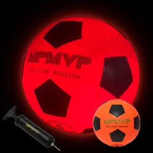 USB Rechargeable Glowing World Cup Football for Kids, Night Glow Soccer Ball with Pump and Bag, Creative Gift for Boys Aged 7-15