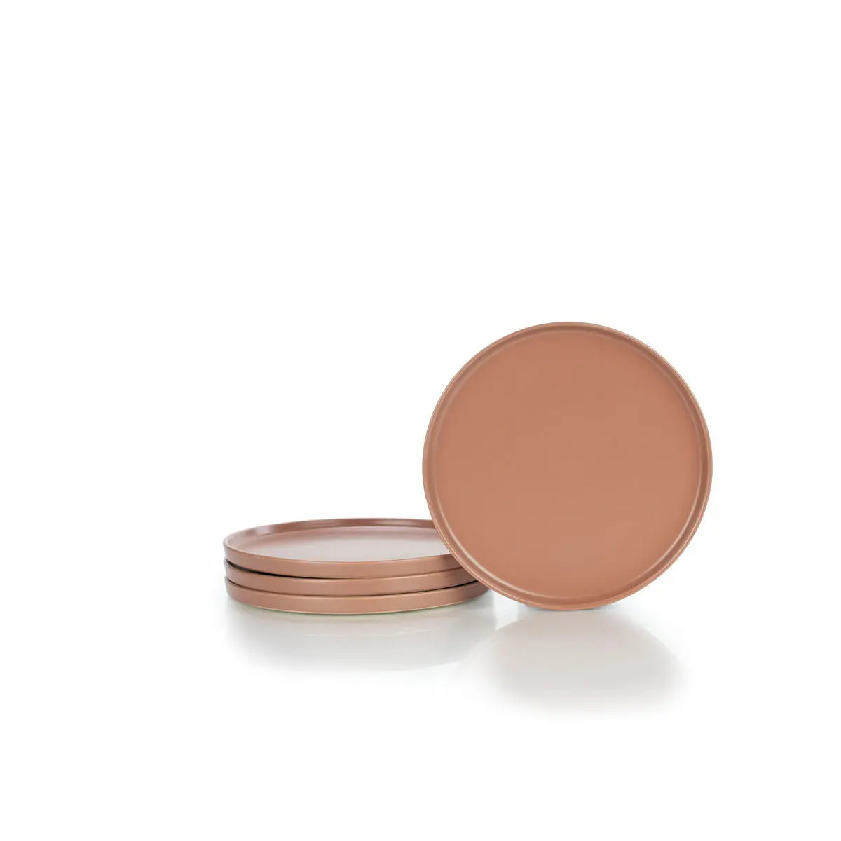 Everything Kitchens Modern Flat 8" Lunch Plates (Set of 4) | Terracotta