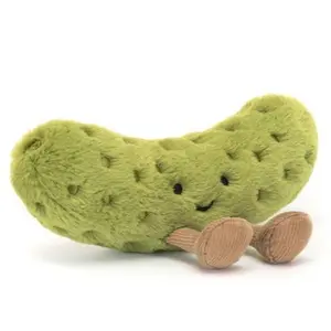 Funny Pickle Plush Toy Soft Cotton Material Vegetable Companion Doll with Cute Face & Small Feet Ideal for Children & Adults Perfect Gift Stuffed Animal