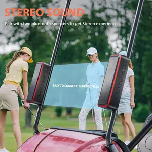 Portable Golf Speaker Bluetooth Wireless Magnetic with Bass Golf Cart Speaker IPX7 Waterproof 30W Stereo Sound 24H Playtime Golf Accessories for Men with Mount Gifts for Golfers