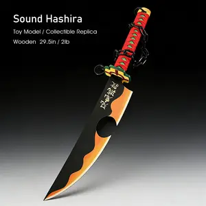 29.5 Inch Demon Slayer Uzui Tengen Wooden Sword with Sheath Anime Cosplay Prop