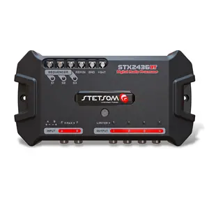 Stetsom STX 2436 Bluetooth DSP Crossover-Equalizer - Full Digital Car Audio Signal Processor, 4 Output Channels, Button Controls, Connectors, Gain Control, Smartphone & Android Compatibility