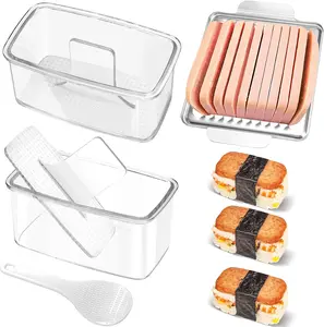 Press Mold Kit with Slicer for SPAM, 2 Pack Hawaiian Sushi Rice Press Maker for Onigiri (Non-Stick, Easy Clean)