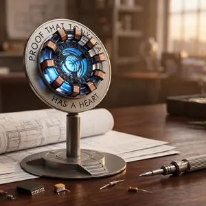 Remote Control Arc Reactor LED Light, Touch & Multi-color Sensitive,Portable & Stable Light Bracket, Ideal Gift for Fans