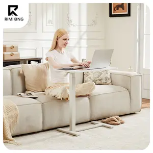 RIMIKING Adjustable Mobile Workstation Desk,Smooth Height Adjustment,Sturdy and Stable,Hidden Casters,Compact and Versatile,Spacious Surface,Quiet and Scratch-Free Movement,Modern Design,Multi-Purpose