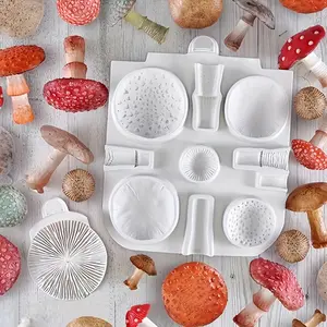 2pcs Silicone Mold, Mushroom Shaped Fondant Chocolate Biscuit Mold, Cake Decoration Mold, Soap Resin Clay Gypsum Mold, Kitchen Accessories, Baking Tools, DIY Supplies, Reusable Mold, Silicone Baking Molds, Silicone Molds For Chocolate