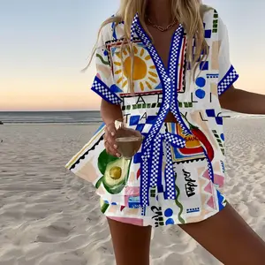 Chic Two Pieces Set, Mexican Folk Art Casual Print Dress, Geometric pattern casual two-piece set,  Passionate beach vacation style, Cozy Dress , Midi Max Dress