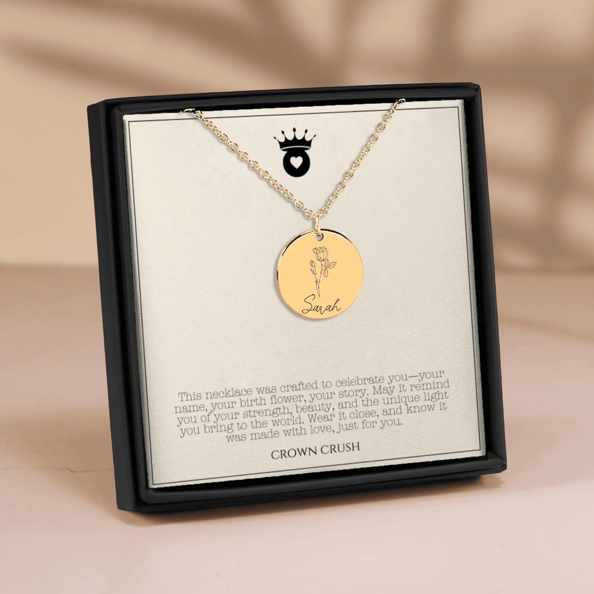 Personalized Name + Birth Flower Necklace, customized
