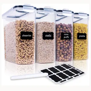 Cereal Containers Storage Set - 4 Piece Airtight Large Food Storage Containers(135.2oz), BPA Free Dispenser Plastic Cereal Storage Containers