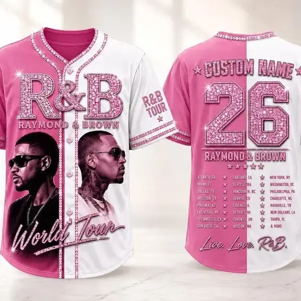 R&B Tour Inspired Baseball Jersey, Hip Hop Concert Shirt, Urban Streetwear Graphic Jersey, Vintage Music Fan Apparel, Unisex Festival Outfit Gift