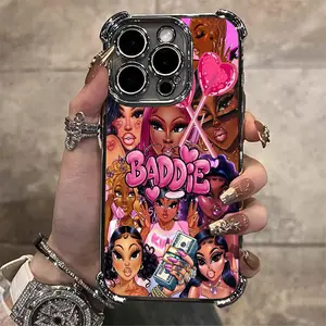 Bad guy cartoon style phone case, shockproof full-wrap soft case, transparent and drop-resistant, fashionable phone case, compatible with iPhone 17/16/15/14/13/12/11/X/XS/XS Max, suitable as a holiday gift for friends, family, or yourself.