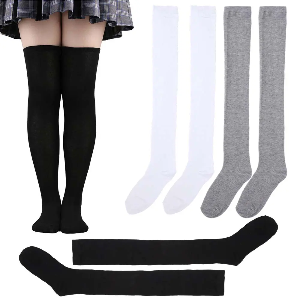 3 pack Over Knee Thigh Socks Extra Long Cotton Knit Warm Socks Leg Warmer High Socks Knit Long Boot Stocking for Women Cosplay