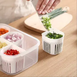 6pcs Drainable Small Square Airtight Leak Proof Storage Boxes for Kitchen and Home, Multi-Purpose Refrigerator and Wardrobe Organizer, Essential Sealed Storage for Household
