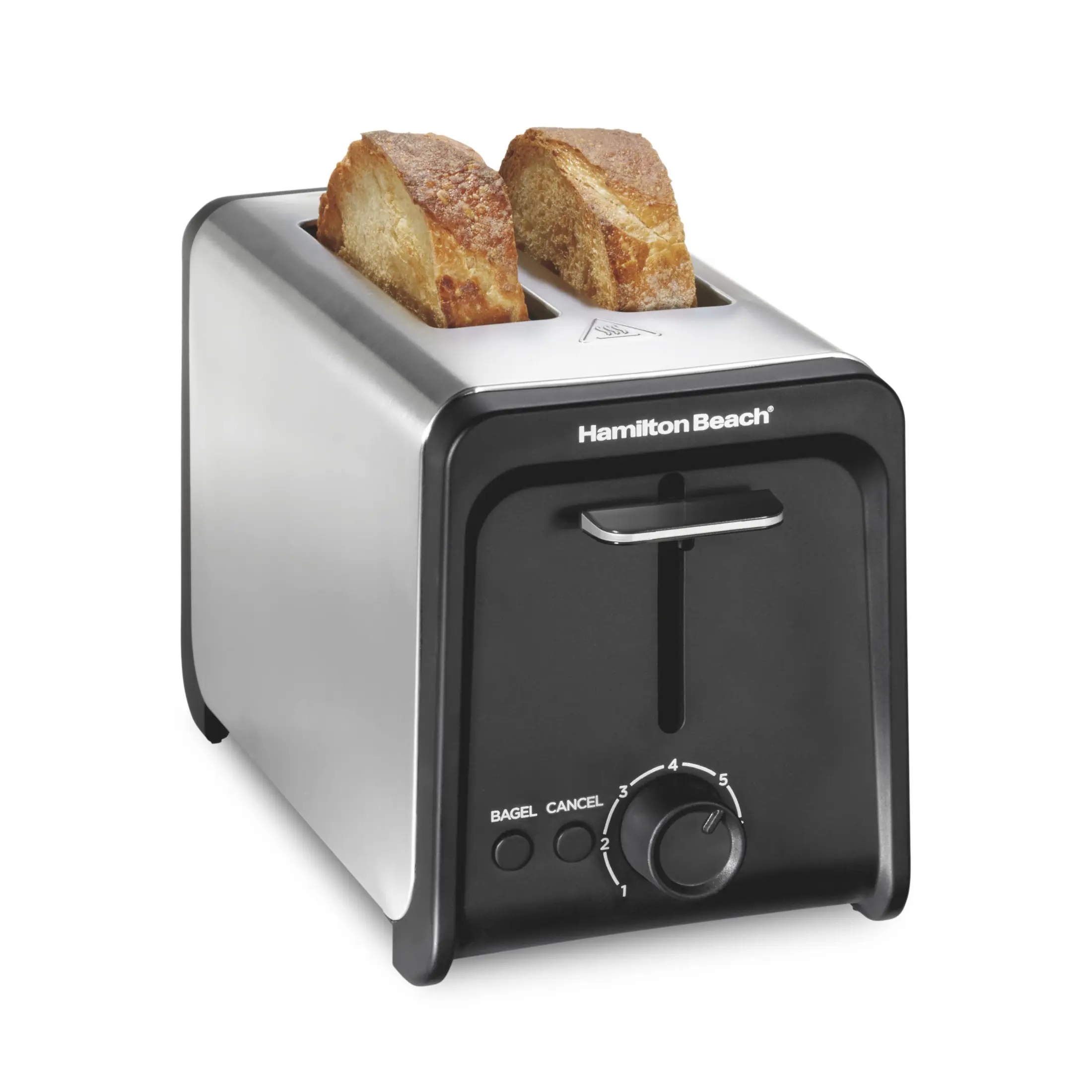 Hamilton Beach Contemporary 2-Slice Toaster with Wide Slots, Bagel Function, Toast Boost, Stainless Steel