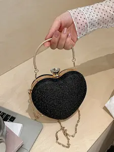 Women's Fashion Heart-Shaped Handbag, Elegant Evening Bag for Weddings and Parties, Perfect Gift for Valentine's Day, All-Season Accessory