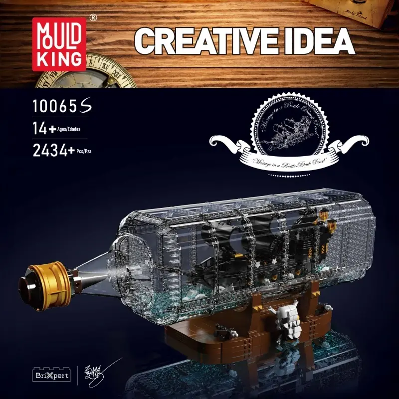 Classic Pirate Ship Building Block Set, Creative DIY Sail Warship Model, Retro Pirate Ship Adult Puzzle Decoration Gift