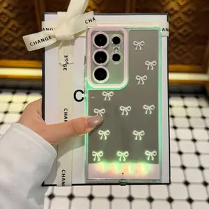Vibrant LED Bow Phone Case for Samsung Galaxy S26/s25/24 Ultra A35/a36/a55/a56, Fashionable Protective Cover, Unique Design for Daily Use