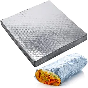 Sandwich Wrap Sheets 100 Pack.10 3/4" x14" - Grease Resistant Pre Cut Heavy Duty Foil Wraps for Restaurants, Delis, Catering, Food Trucks, Carts, Concession Stands