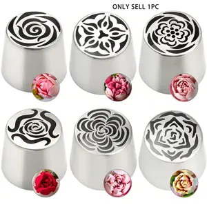 Extra Large Russian Flower Piping Tips, Multi Pattern Nozzles, Stainless Steel Icing Tips Set, Rose Floral Nozzle for Cake Decorating, Frosting Piping kit for Flowers Cake Decorations, Cake Decorating Supplies, Pastry Decorating Tools