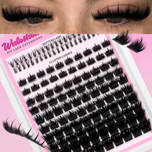 DIY False Eyelash Extensions, 140 Lower Lashes & 300 D Curl Fluffy Lashes, Soft and Voluminous, Home Use, Mixed Length, 0.07mm Thickness
