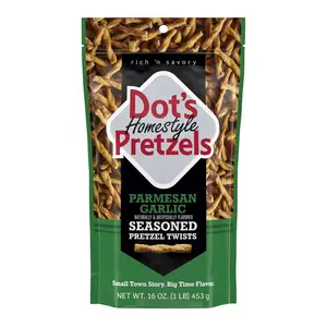 Parmesan Garlic Seasoned Pretzel Twist Snack, 16oz Grocery Sized Bag