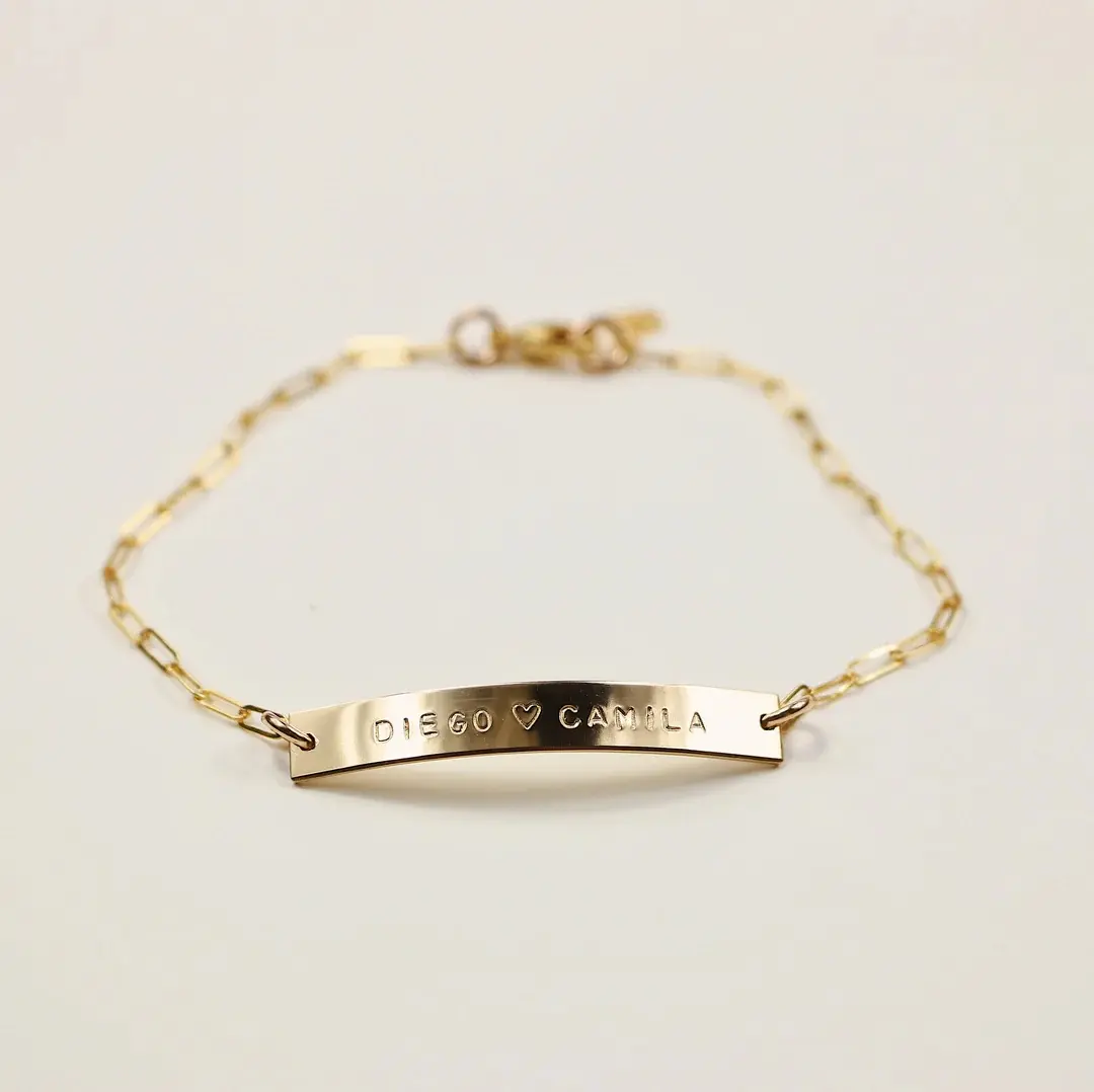 [READ NOTE] Classic Bar Bracelet 1.5" | Personalized Hand-stamped Bar Bracelet