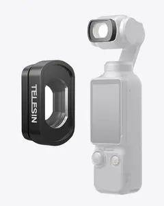 TELESIN 112° Wide Angle Lens Compatible with DJI Osmo Pocket 4 3, Xtra Muse, Magnetic Multi-Coated Optical Glass Lens, 0.72x Expanded FOV Wide Lens for Vlogging Travel Photography, Pocket Accessories
