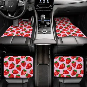 Strawberry Pattern Car Floor Mat, Universal Car Interior Accessories, Durable Non-slip Car Floor Mat, Suitable for Cars, Sedan, SUV and Van, Floor Mats for Car