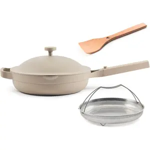 Our Place Always Pan 2.0 | 10.5" Ceramic Pan with Modular Lid, Steamer Basket & Spatula | Patented 10-In-1 Nonstick, Non-Toxic Cookware Made without PFAS | Induction & Oven-Safe up to 450°F | Steam