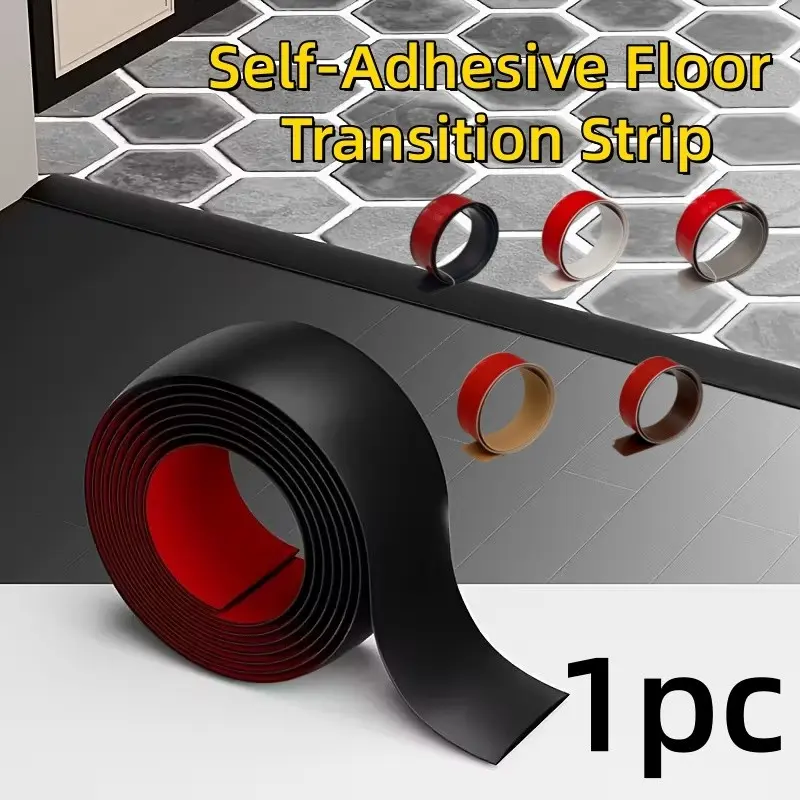 5cmx1meters Self-Adhesive Floor Transition Strip, Self-Adhesive Flooring Connectors, Flooring Solutions, Perfect for Home And Office Supplies, Made of Vinyl Material, Waterproof Floor