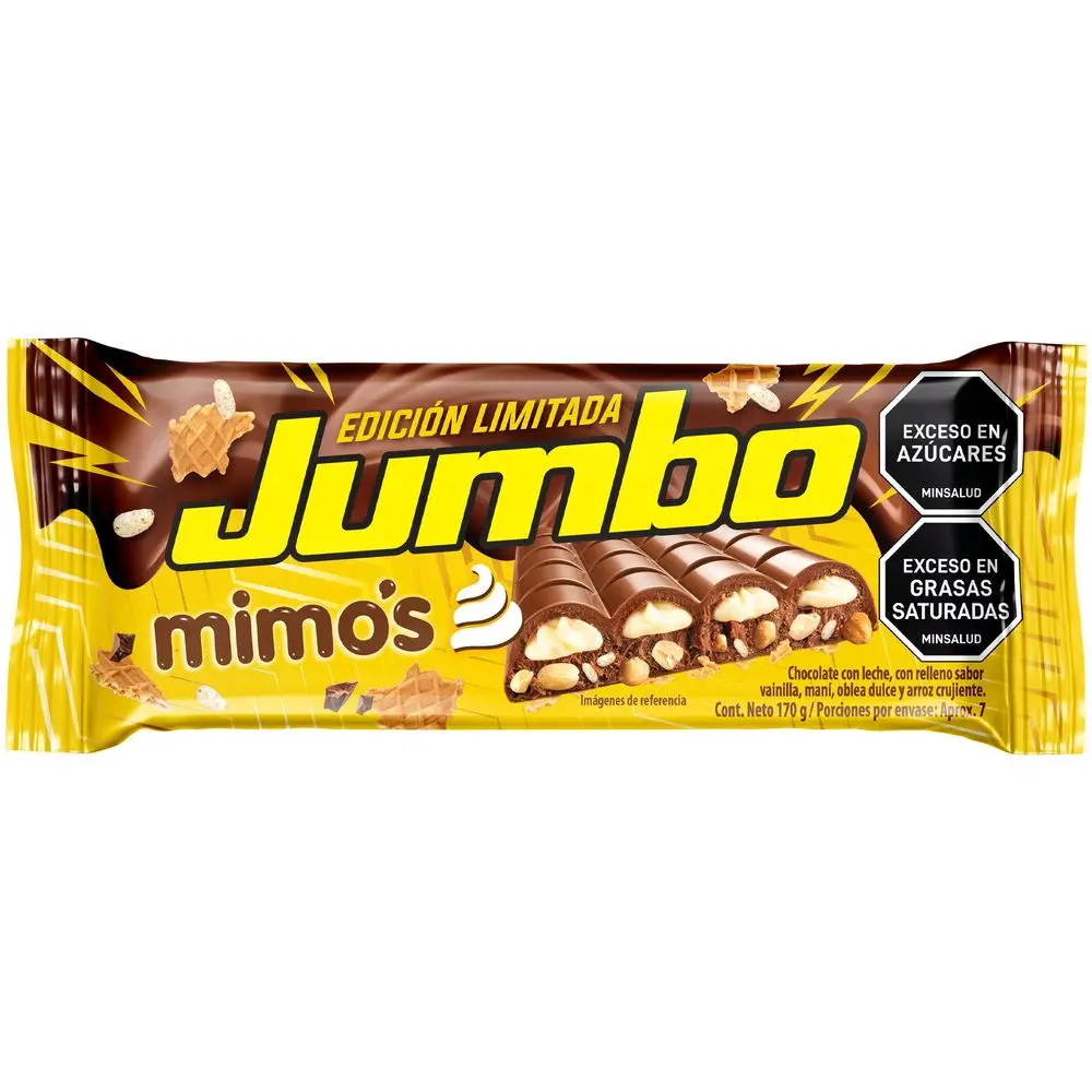 Mimos Jumbo Edición Limitada Chocolate con Leche y Relleno de Vainilla 170g