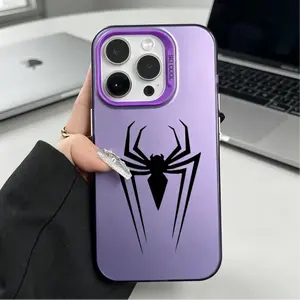 Colorful silver four-corner anti-drop shadow spider patternphone case, suitable foriPhone 17 16 Pro Max 15 PlusAir 14 13 12 11 E shockproof protective cover EDCS0519002