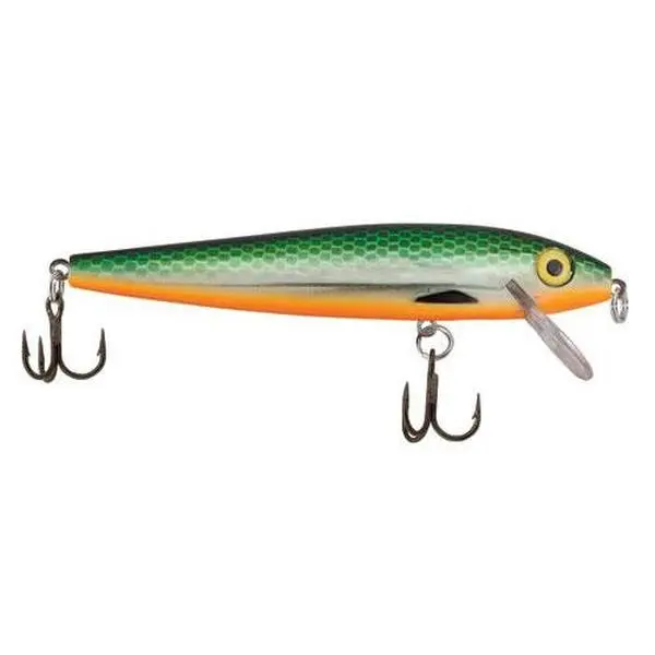 Rebel Tracdown Minnow Fishing Lure, 3 1/2", 3/8 oz - Weighted Quick-Diving Bait with Wounded-Baitfish Action for Trout, Bass, and Panfish, Includes #6 Fish Hooks