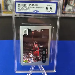 Michael Jordan 1998 Upper Deck International #67 MJ Stickers Mint+ 9.5 CCG Graded Collectible Card