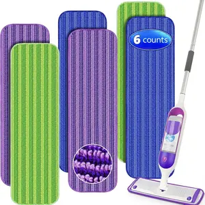 Reusable Mop Pads for Swiffer Powermop, 6 Pack Washable Microfiber Mop Heads, Compatible Floor Mopping Refills for Easy Cleaning, Replacement Mop Pads