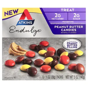Atkins Endulge™, Peanut Butter Candies, 5 Bars, 1 oz (28 g) Each