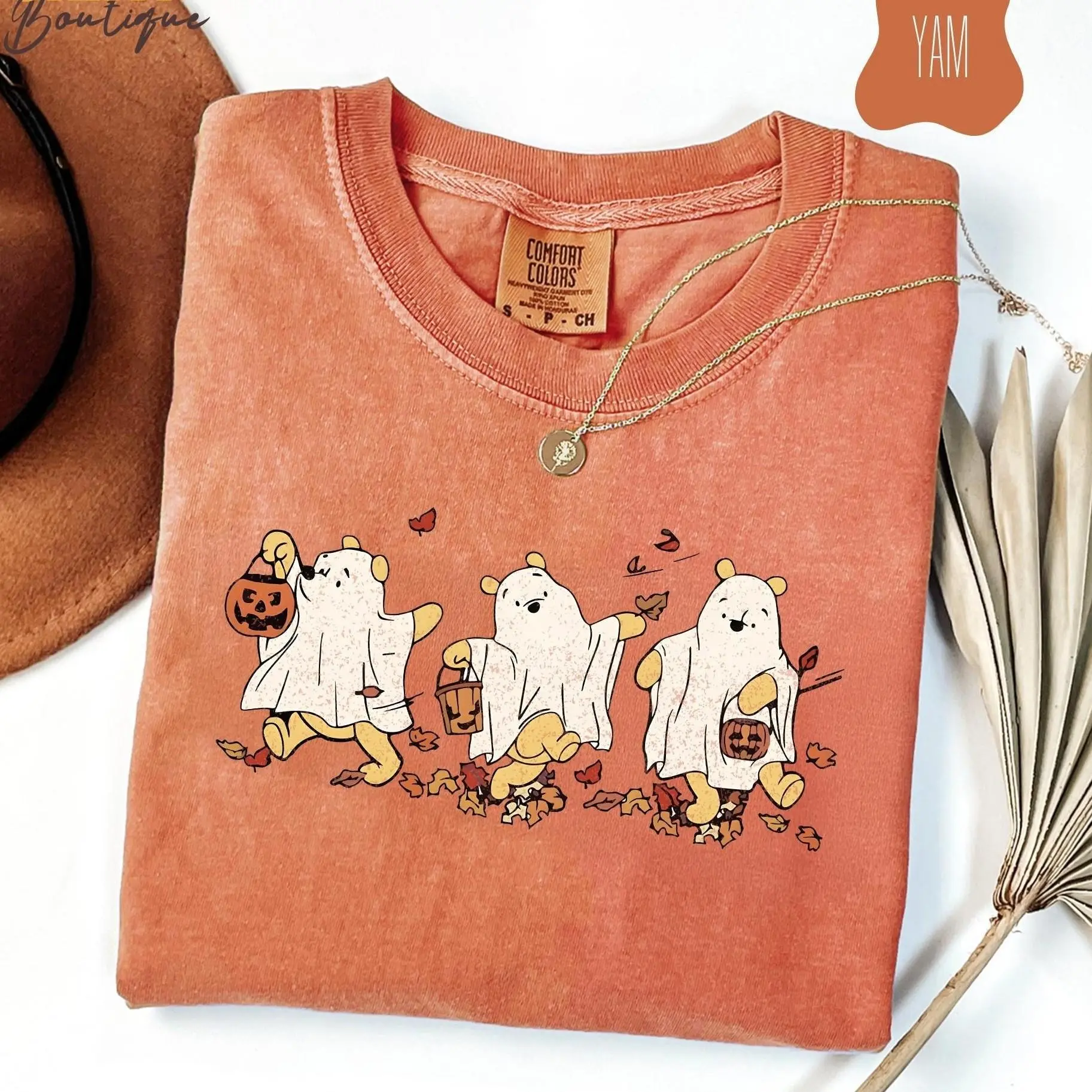 Comfort Colors Retro Pooh Ghost Halloween T-Shirt, The Pooh Halloween T-Shirt, Spooky Season, Pooh T-Shirt, Cute Fall Shirt, Halloween gift