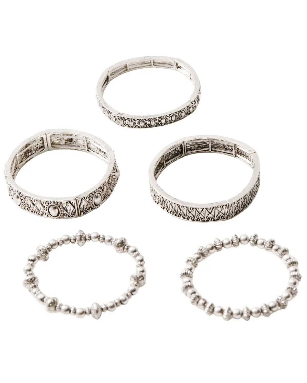 Shyanne Women's Women'S Shiloh Ridge Stretch Bracelet Set 5 Piece - Safa25b11-Slvr
