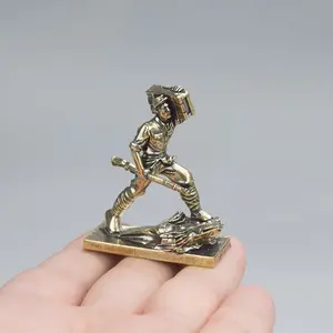 Vintage Brass Soldier Statue, Solid Copper, Perfect Office Desk Decoration and Tea Pet, Multifunctional Indoor Outdoor Use, Ideal Gift for History Lovers, Collectible Figurine