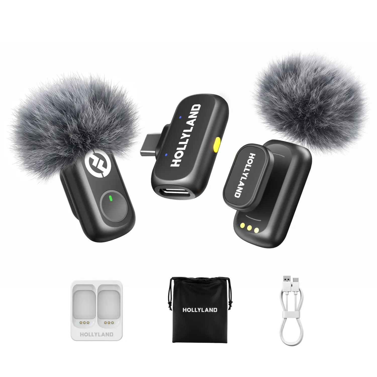 Hollyland Wireless Microphone LARK A1 - Portable Magnetic Mini Clip On Mic for Smartphone (iPhone & Android), Content Creator, Podcast, Vlogging, 45kHz/24bit Audio, USB Streaming Mic