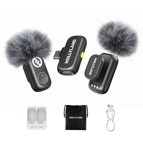 FallDealsl! Hollyland LARK Series Wireless Microphone- Portable Magnetic Mini Clip On Mic for Smartphone (iPhone & Android), Content Creator, Podcast, Vlogging, 45kHz/24bit Audio, USB Streaming Mic, Backtoschoolshopping, Contentcreator