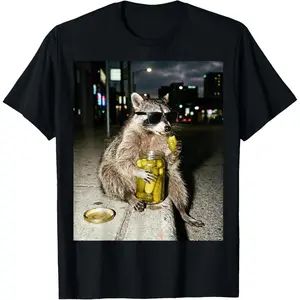 Funny Raccoon Eating Pickles Meme Men Women T-Shirt
