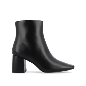 HAYLINN SQUARE TOE BOOTIES IN VEGAN LEATHER - Black