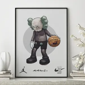 Hypebeast Figure Poster: Jordan Kaws Print, Printable Wall Art and Decor, Minimalist Hypebeast Decor - Wall Art Unframed