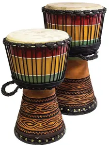 Terre New Djembe Master Mali Style Rasta carved, 20" tall 11" head, 24" tall 12.5-13" head