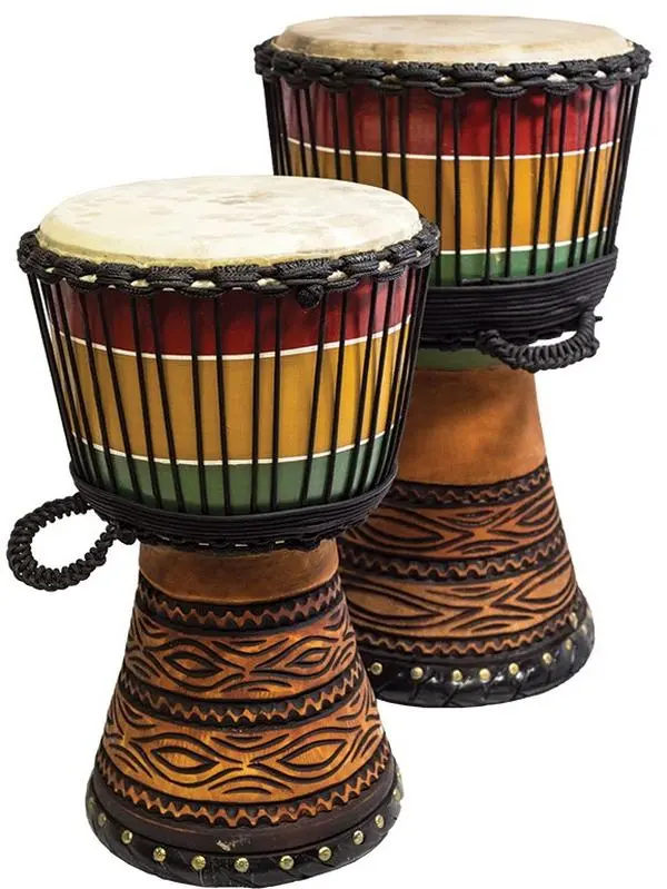 Terre New Djembe Master Mali Style Rasta carved, 20" tall 11" head, 24" tall 12.5-13" head